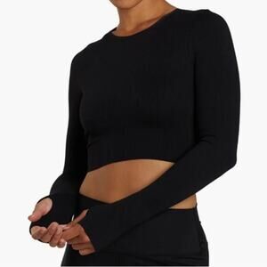 Spiritual Gangster Serene Twist Back Long Sleeve Crop Top - XS